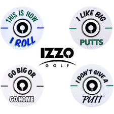 IZZO GOLF IN YOUR FACE OVERSIZED DUAL GOLF BALL MARKERS / 4 PACK / 2026 MODEL