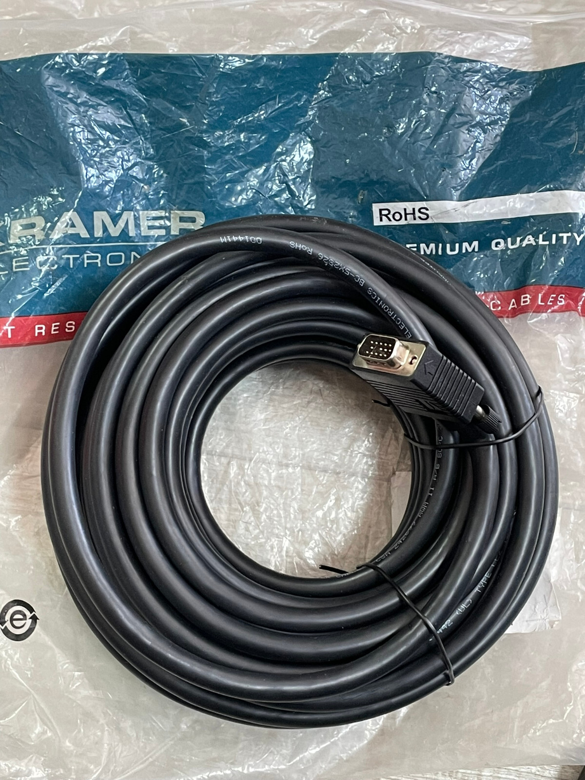 Câble VGA Kramer C-GM/XL-50 mâle vers fils nus de 15,2m de long pour installation fixe