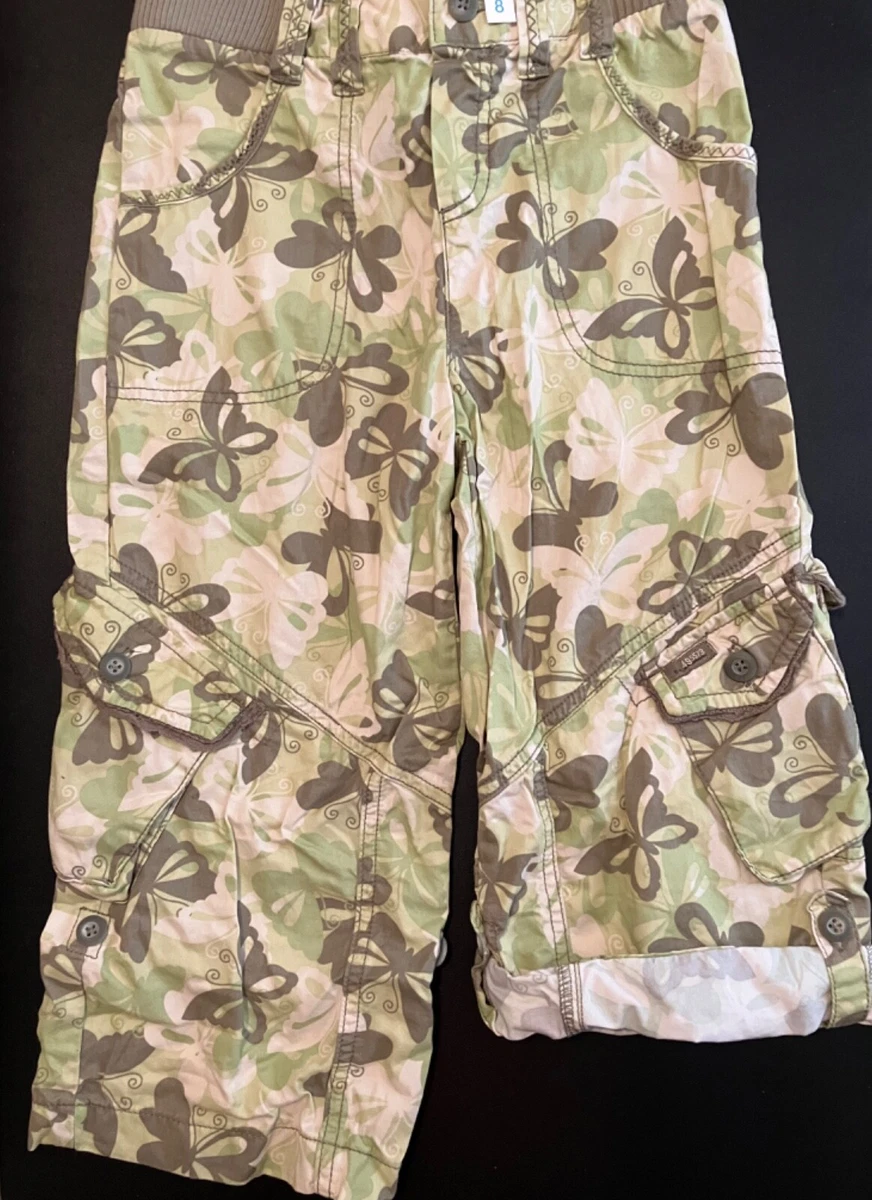 Pantalones capri de algodón camuflados mariposa verde The Chidren’s Place con longitud ajustada talla 8