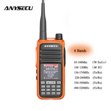 ANYSECU UV-A37 256CH Air Band Full Band 108-520MHz Scanner Police Marine Radio