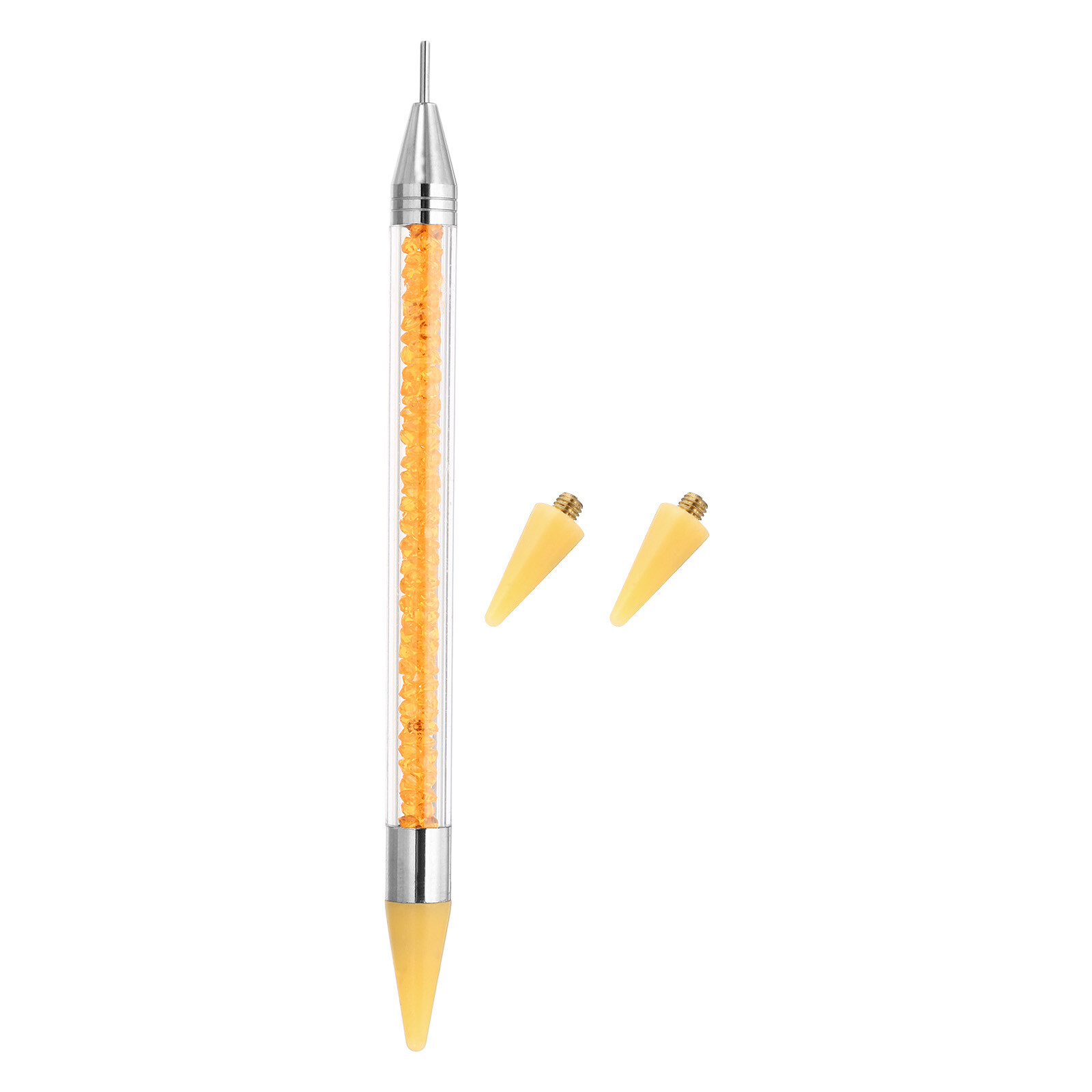 Dual Ended Diamond Art Pen with 2Pcs Wax, Yellow