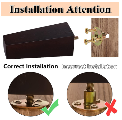 8er Set Möbelbeine 6" quadratisch Massivholz Couch Bein Ersatz (einige Schäden) - Bild 5 von 14