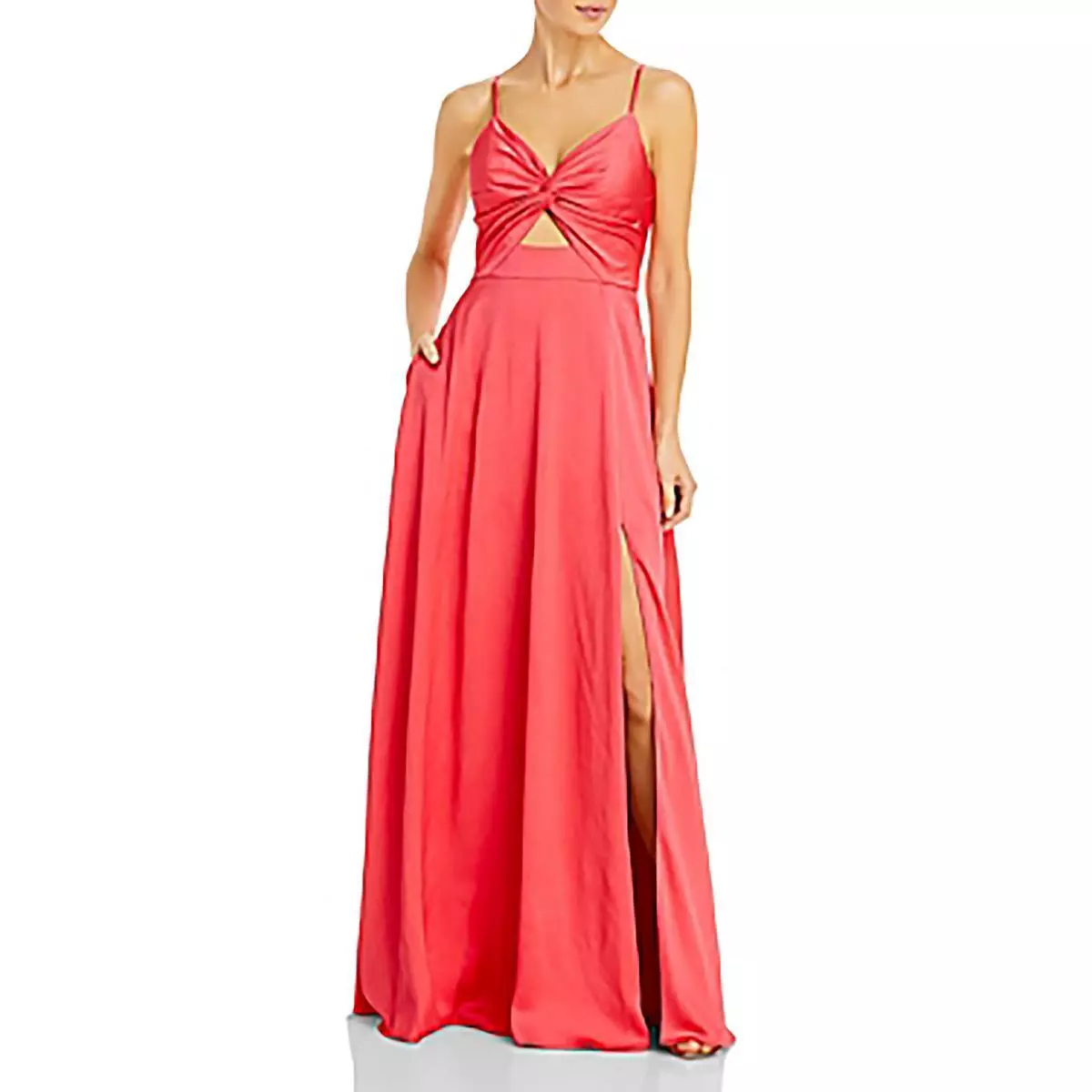 Aidan by Aidan Mattox Womens Red Cut Out Long Evening Dress Gown 8 BHFO 0168
