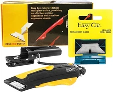 Easy Box Cutter 2000 Yellow with 10 Blades, Durable and Safe