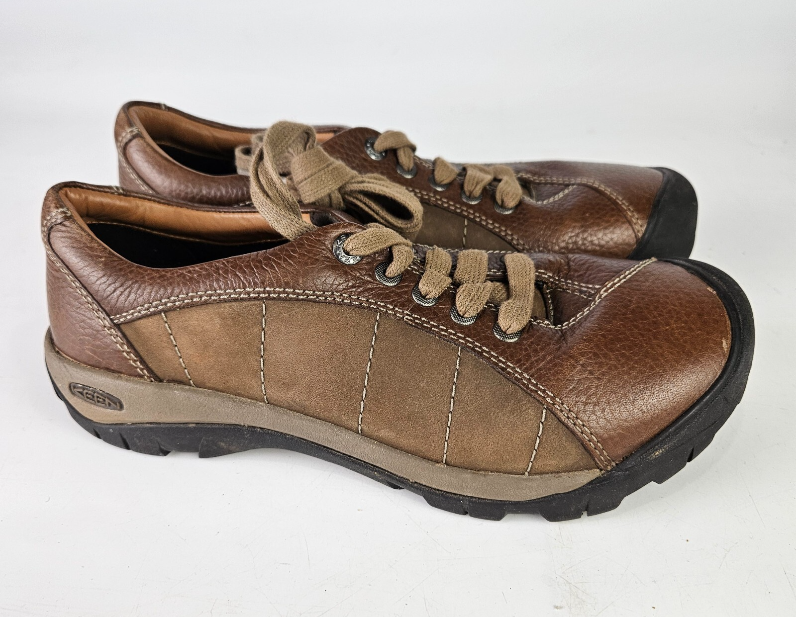 Scarpe Keen Presidio in pelle marrone da donna taglia:9 stringate ammortizzate escursione casual