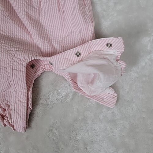Janie & Jack 0-3 Monate 1-teilig rosa & weiß Streifen Baby Mädchen ärmellos Rüschen - Bild 7 von 9
