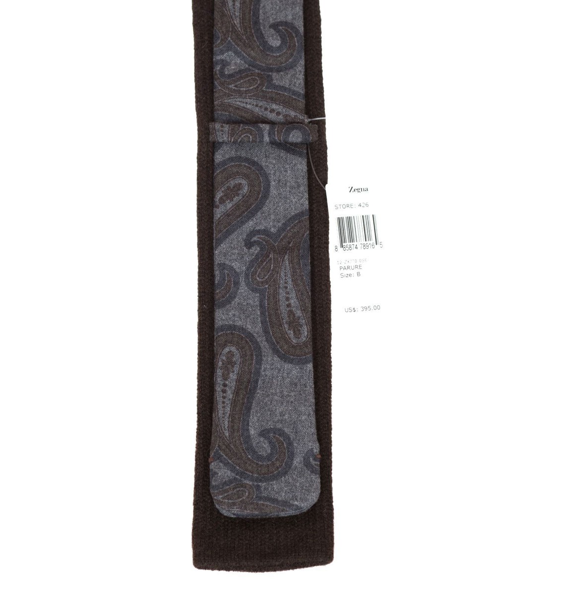 nemu様 Ermenegildo Zegna Men's 100% Cashmere Wool Squared Neck Tie Size B