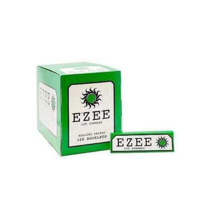 New Full Box of Ezee Green Rolling Cigarette Papers Standard Size Cut  Corner