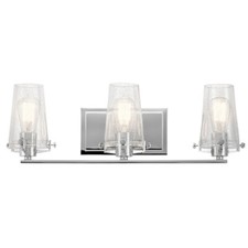 Kichler Alton 24in 3-Light Bath Vanity Chrome Clear Seeded