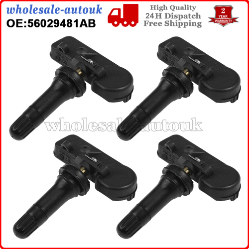 4PCS 56029481AB Tyre Pressure Sensor for Jeep Grand Cherokee Cherokee Compass - Picture 1 of 12