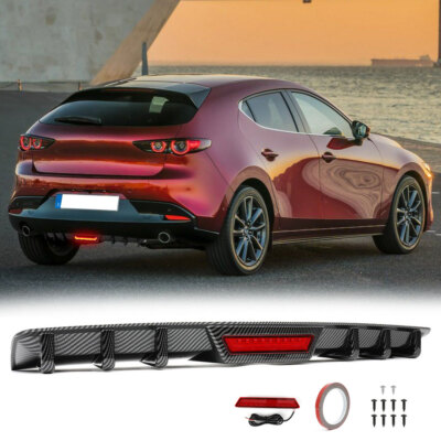 Universal Rear Bumper Diffuser Spoiler Splitter Lip w/ Led Light