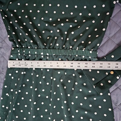 H&M Dress Green Polka Dot Size 6 Long Sleeve Elastic Waist Wide Cuffs  Formal | eBay