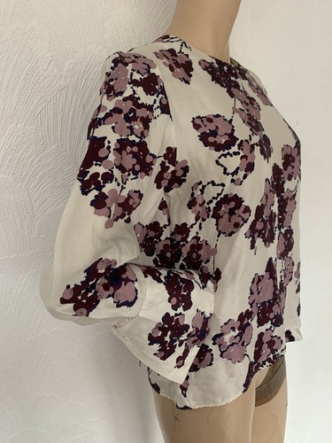 THE FOLD Ellesmere Floral Print Pure Silk Blouse UK 10 US 6 Small RARE SOLD OUT - Picture 9 of 20