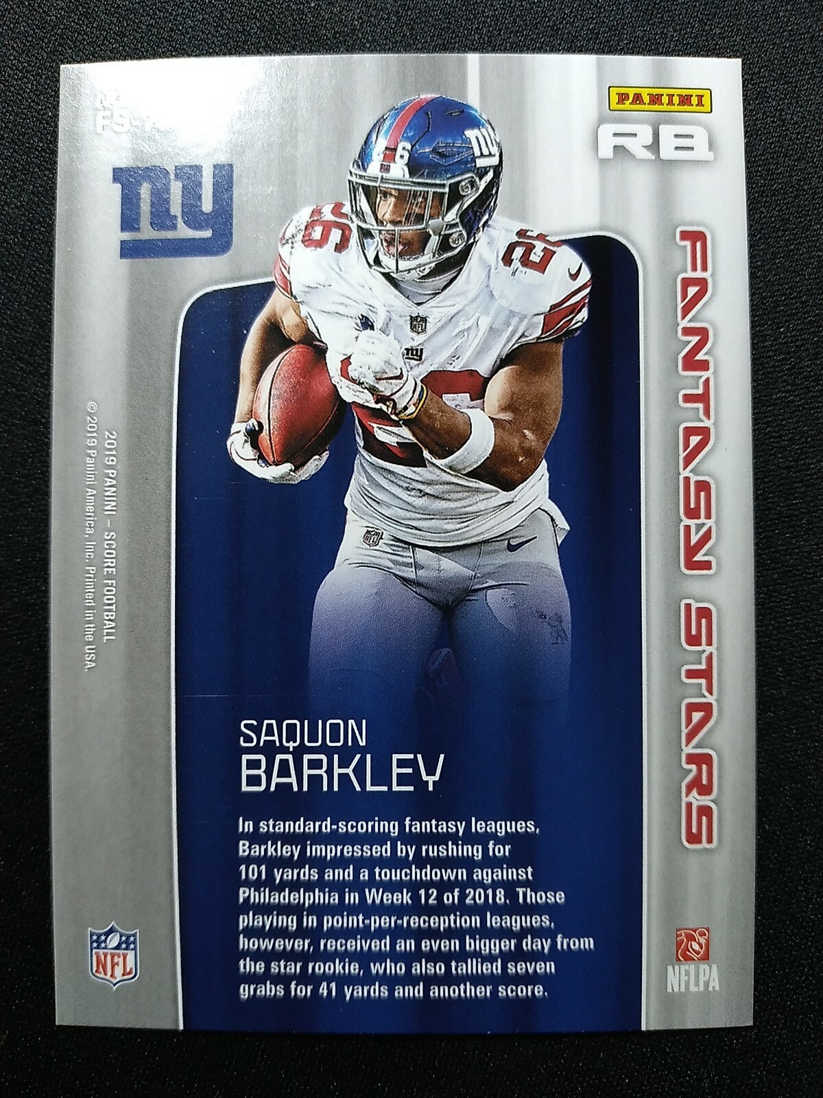 S9 2019 SCORE FANTASY STARS SAQUON BARKLEY NEW YORK GIANTS #FS-7 INSERT |  eBay