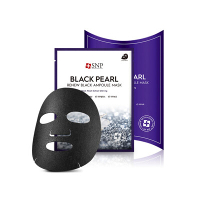 [SNP] Black Pearl Renew Black Ampoule Mask - 1pack (10pcs) / Free Gift