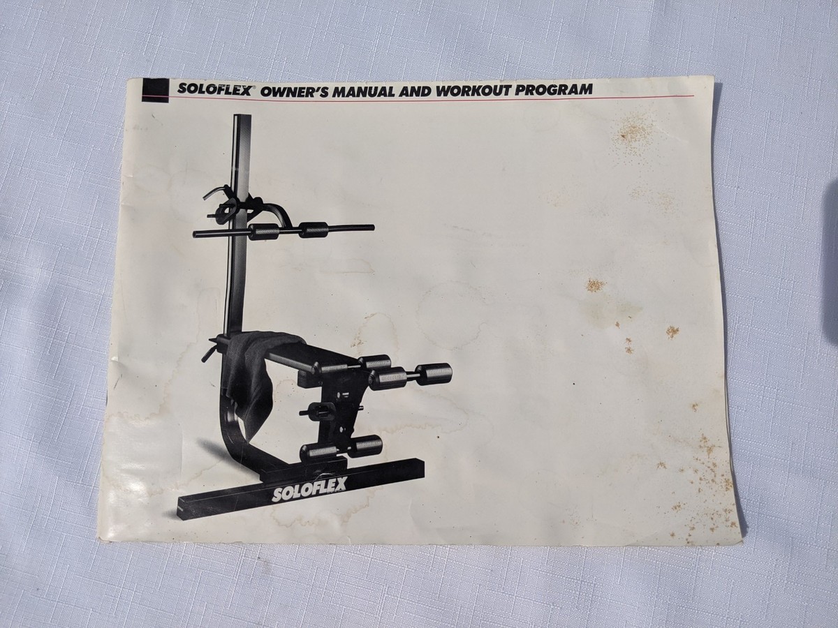 Soloflex Owner's Manual and Workout Program FREE SHIPPING