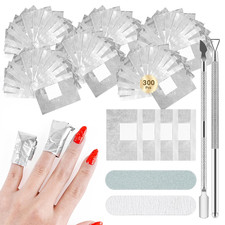 Nail Gel Remover Foil Wraps Kit 300PCS, Soak off Gel Polish Remover Foils with B