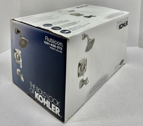 NUEVO Juego de Ducha Kohler Rubicon-Cabezal Manija Bañera Grifo Níquel Cepillado R76217-4G-BN - Imagen 2 de 9