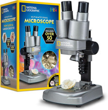 National Geographic Dual LED Kids Microscope - 50 Pc Science Kit with 10 Prepar