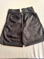 Vintage Nike Black Windbreaker Track Pants Joggers Ankle Zip Medium 8-10