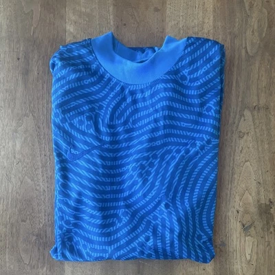 Nike Dri-FIT T-shirt homme bleu manches longues respirant football taille M - Photo 1/4