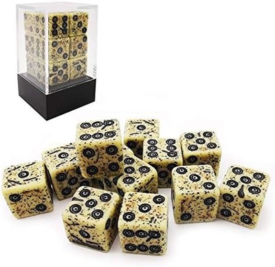 Bescon Old Looking Ancient Bone Dice D6 16mm 12pcs Set, 16mm Six Sided Die (12)