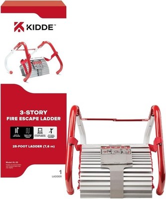Kidde 25 Feet Fire Escape Ladder - Durable, 10 Steps with Anti-Slip Design