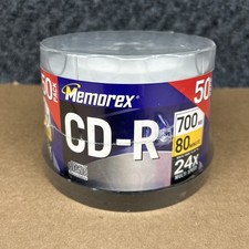 Memorex Recordable CD-R Media 12x 700mb 80min w/spindle 50-pk Factory Sealed