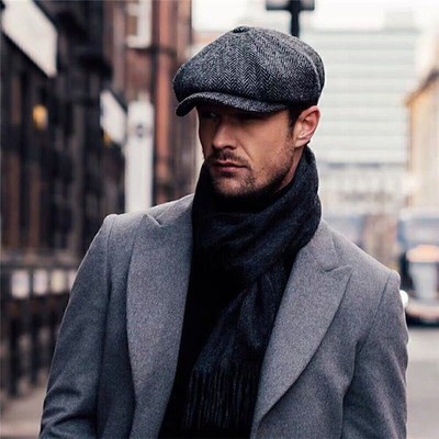 Herren Schirmmützen Schiebermütze Gatsby Mütze Kappe Peaky Blinders Flatcap H7V0