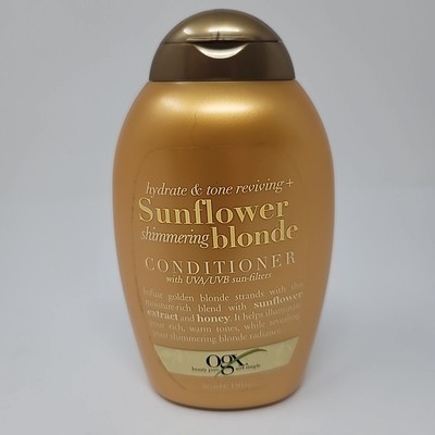 OGX Hydrate & Tone Reviving Sunflower Shimmering Blonde Conditioner UVA, 13oz