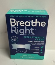 Breathe Right Extra Strength Clear Nasal Strips 44 Count New Sealed