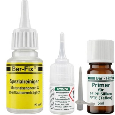 Ber-Fix Kunststoff-Set 1 PE PP PTFE Silikon Kleben - Primer & Industriekleber