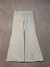 Vintage Lee Jeans Mens 32x31 Flared Light Wash 1970s Talon Zipper