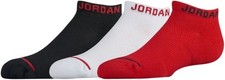 Nike Kids 3 Pk Multicolor No Show Polyester Jordan Basketball Sock Set Sz XXS