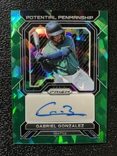 2023 Panini Prizm Gabriel Gonzalez Green Cracked Ice Prizm Auto Minnesota Twins