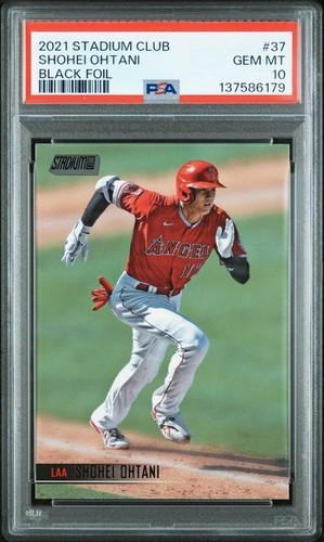 2021 Stadium Club SHOHEI OHTANI 37 Black Foil PSA 10 - GEM MINT