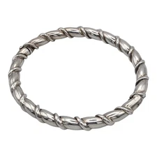 Solid 925 Sterling Silver Twisted Bangle Bracelet 13.9g