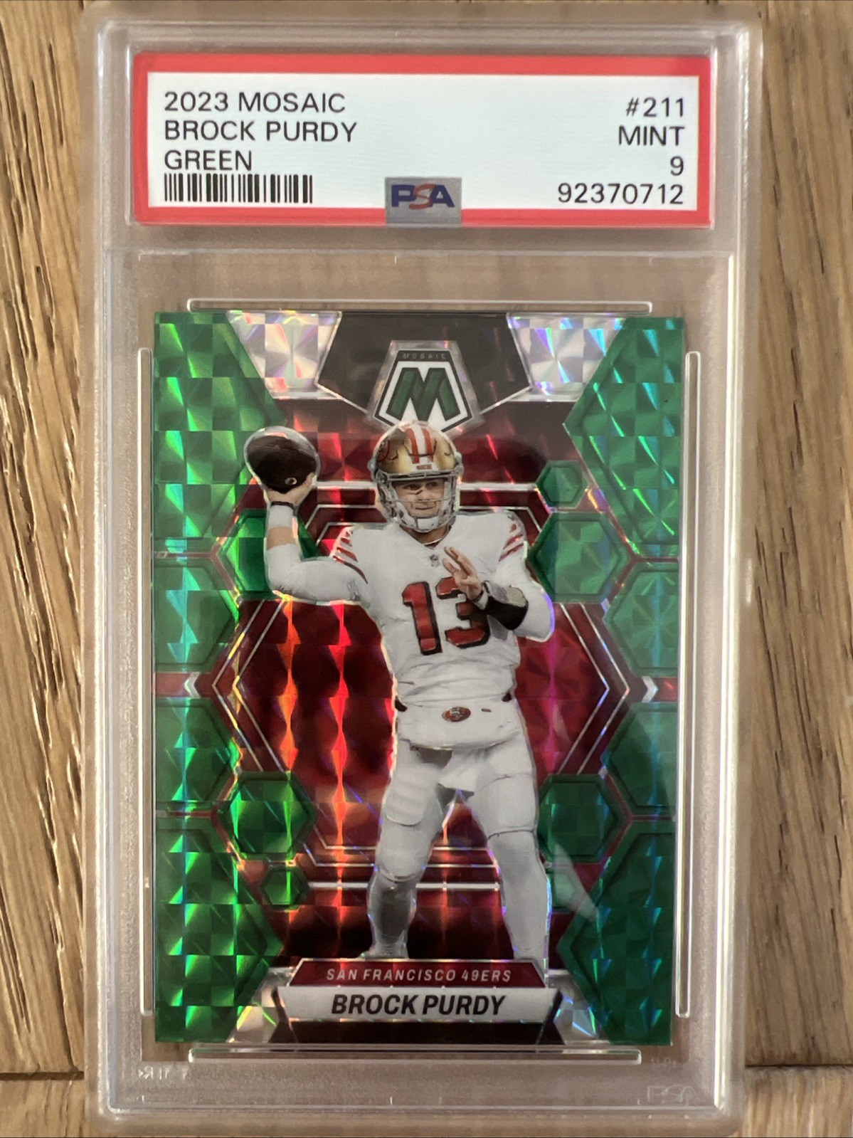 2023 Panini Mosaic - Brock Purdy #211 Green Mosaic Prizm PSA 9 49ERS