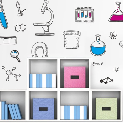 Lab Stickers Science Laboratory Student Child Educational Decor Kids - Afbeelding 8 van 12