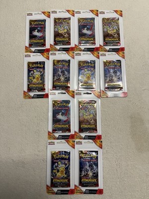  3er Set Artset 4 Booster Plastik Pokemon EV08 Flammende Funken