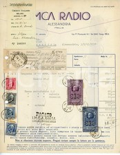 1941 ALESSANDRIA Via F.lii Mortarotti 1 IMCA RADIO Fattura per ESAGAMMA IF82