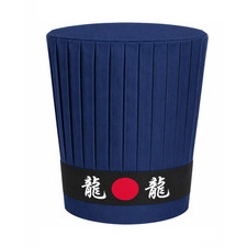 Navy Blue Hibachi Chef Hat Set Japanese Dragon Writing Headband Adjustable