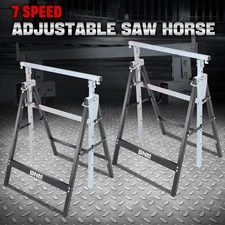 7-Speed Adjustable Height Foldable Metal Sawhorse Work Stand 440lbs. Capacity