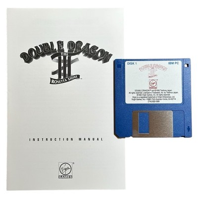 Double Dragon III 3 Rosetta Stone Tandy IBM PC Game 3.5 Floppy w/ Manual 1992