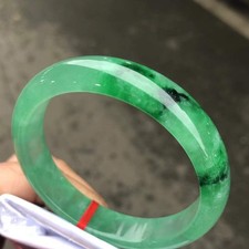 Certified Natural Grade AAA Ice Green Burmese Jade jadeite bracelet bangle 56MM