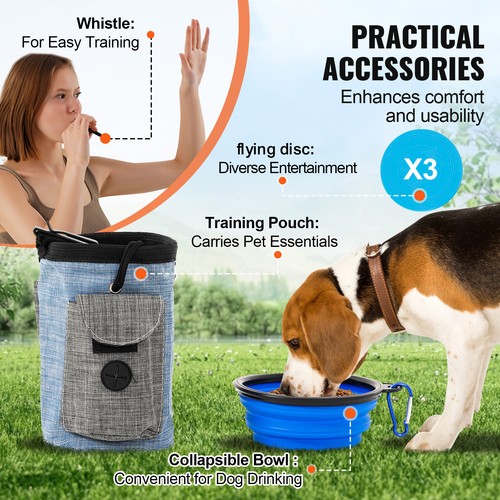 VEVOR Dog Agility Training Equipment 7 PCS Set Upgrade w/ Hurdles 2 Tunnels Ring - Picture 6 of 12