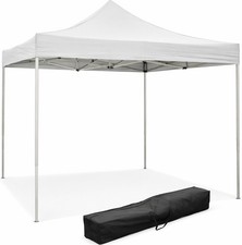 Gazebo da Giardino 2x2 mt Pieghevole Acciaio/Tessuto Bianco Divina Garden