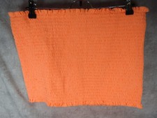 Zenana Strapless Bandeau Tube Top Bra Orange Ruched