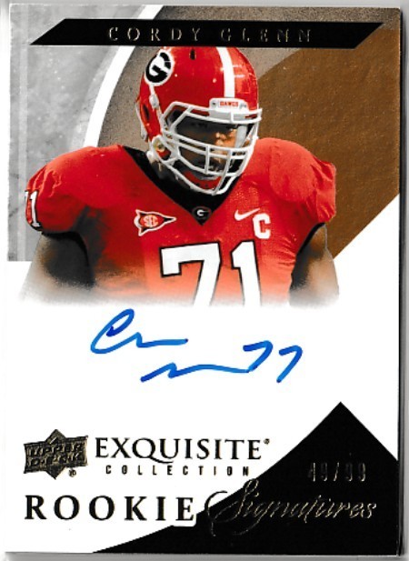 2012 Upper Deck Exquisite Rookie Signatures Auto/99 Cordy Glenn Georgia Bulldogs