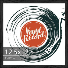 Record Album Frame 12.5x12.5 MDF Black Plastic Cover Wall Tabletop Decor Gift
